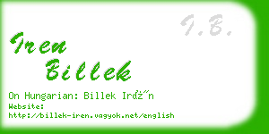 iren billek business card